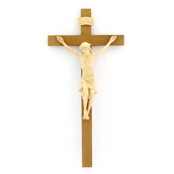 Wall crucifix in natural wood 24x50 cm Wall crucifix in natural wood 24x50 cm