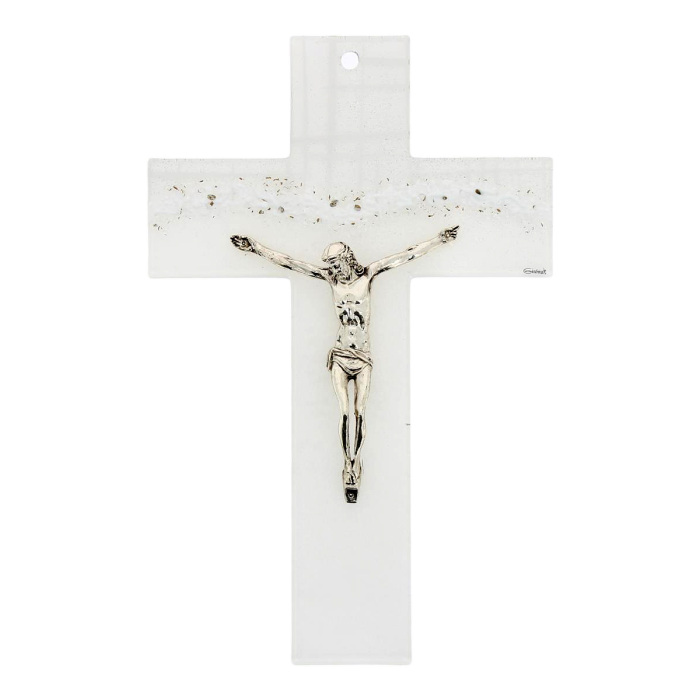 Crucifijo de vidrio decoración Etna 22x34 cm Crucifijo de vidrio decoración Etna 22x34 cm