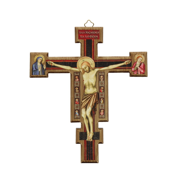 Giotto cross in birch Wood 17x20 cm