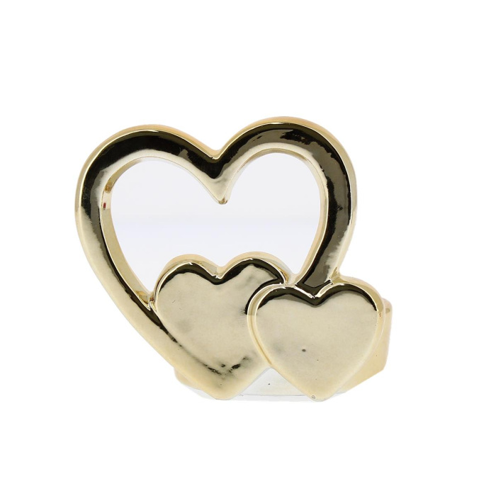 Portacandela Cuori oro 6,9 cm