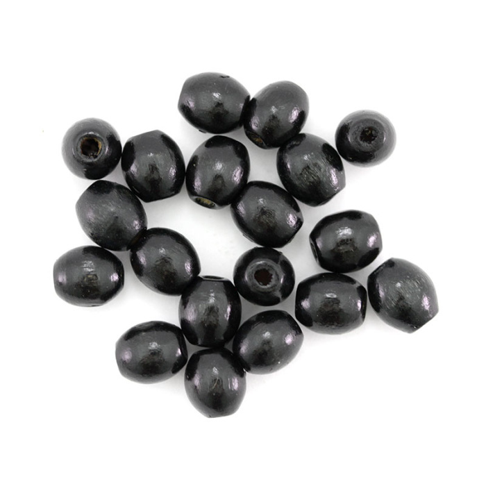 Cuenta ovalada madera negro 8x7 mm 2000 piezas Cuenta ovalada madera negro 8x7 mm 2000 piezas