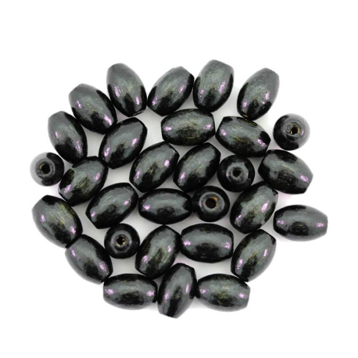 Grano ovale legno nero 10x15 mm 10000 pezzi Grano ovale legno nero 10x15 mm 10000 pezzi