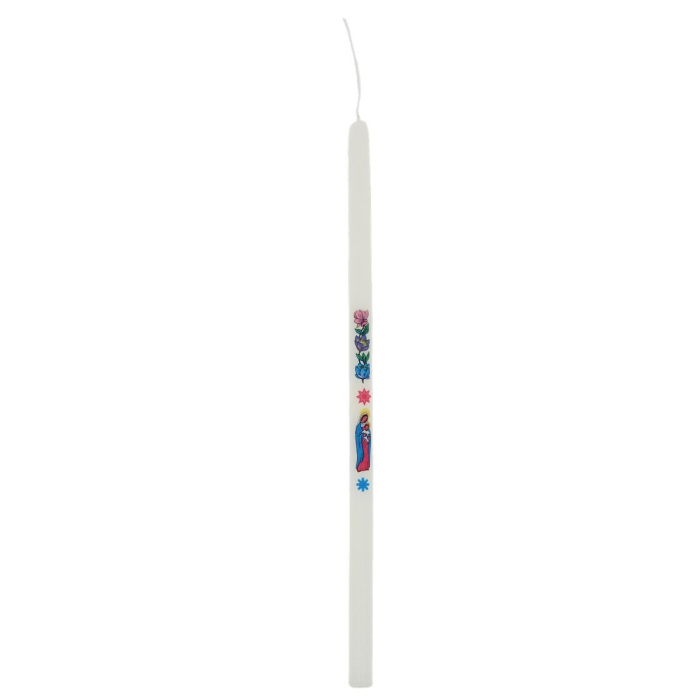 Candela per Candelora Madonna e Bimbo 35 cm Cera Italiana