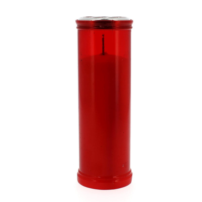 Cerone liturgico bianco plastica rossa 19 cm Diametro 6,5 cm