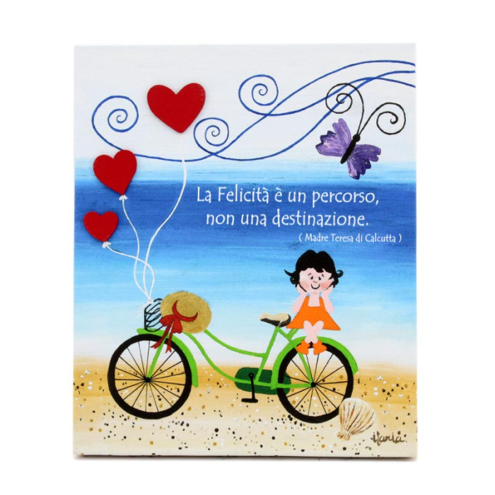 Quadro su tela Parole Dipinte Bicicletta 24x29 cm Quadro su tela Parole Dipinte Bicicletta 24x29 cm