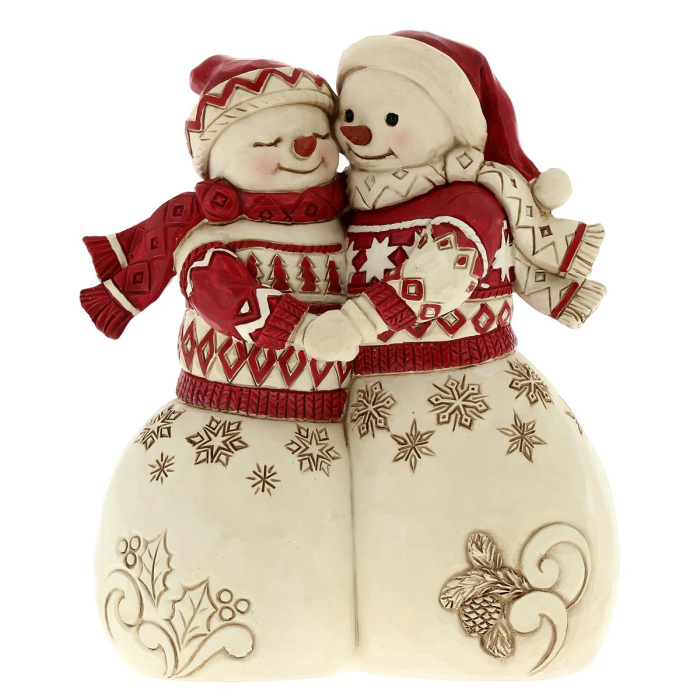 Coppia pupazzi di neve natalizi 16,5 cm Jim Shore 6010834