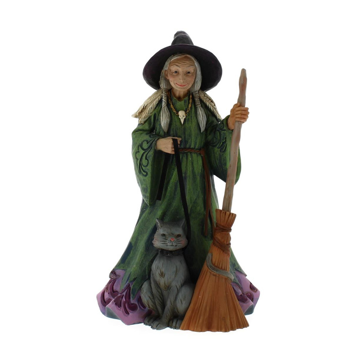 Strega con gatto e scopa 22 cm Jim Shore 6010668