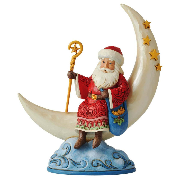Papá Noel sobre luna 21 cm Jim Shore 6012900
