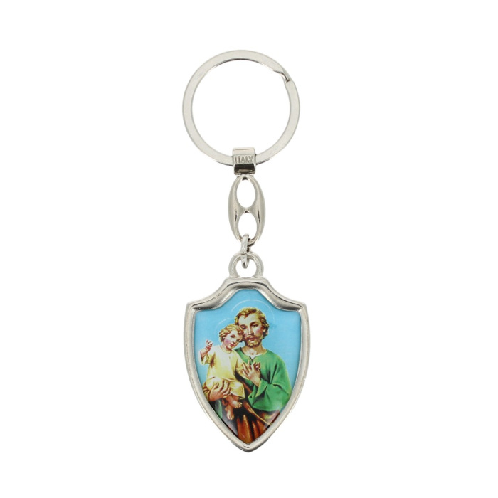 Enamelled Shield Keyring St. Joseph 3x10 cm Enamelled Shield Keyring St. Joseph 3x10 cm