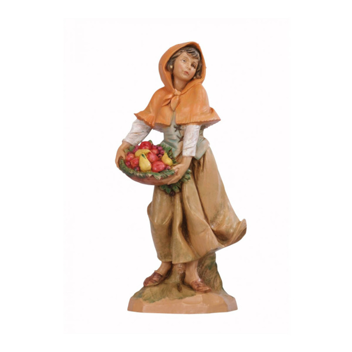 Mujer con fruta de resina 19 cm Belén Fontanini