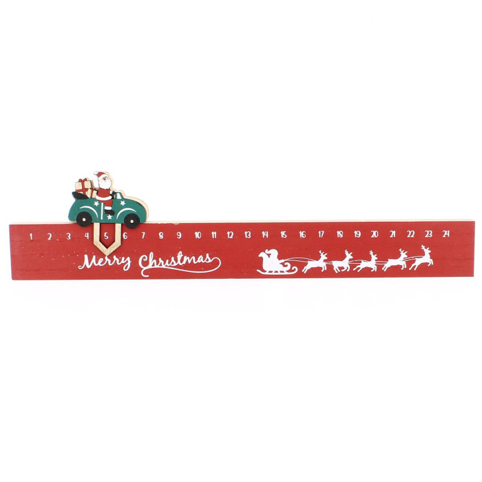 Calendario perpetuo natalizio Babbo Natale in auto 40x9,5 cm Calendario perpetuo natalizio Babbo Natale in auto 40x9,5 cm