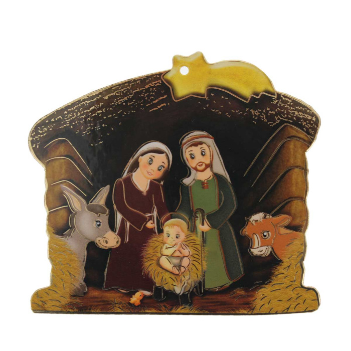 Baby Nativity hut and prayer with pvc image 11x10 cm Baby Nativity hut and prayer with pvc image 11x10 cm