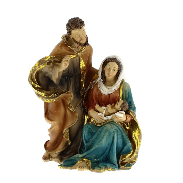 Nativity scene in colored resin 2 pieces 18 cm Nativity scene in colored resin 2 pieces 18 cm