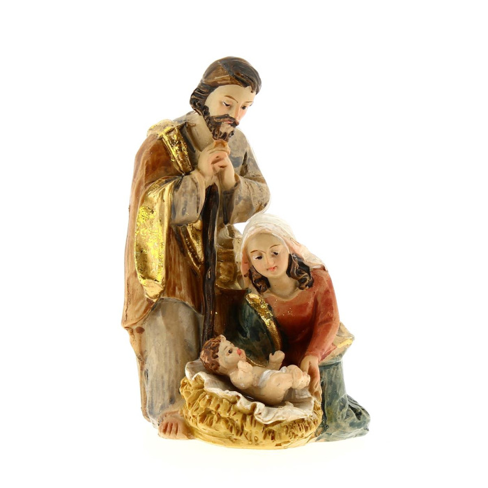 Natività classica in resina colorata 7,5 cm