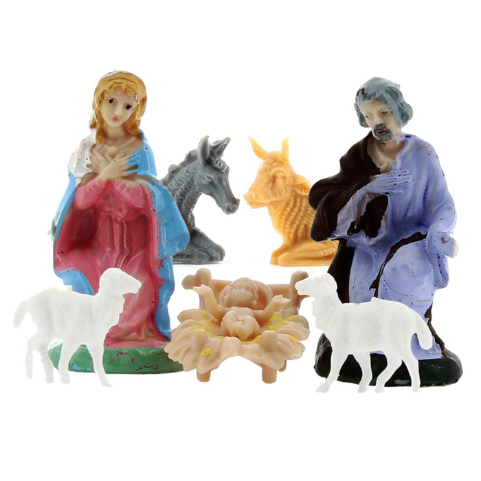 Belén de plástico a colores 8 figuras 3,5 cm Belén de plástico a colores 8 figuras 3,5 cm