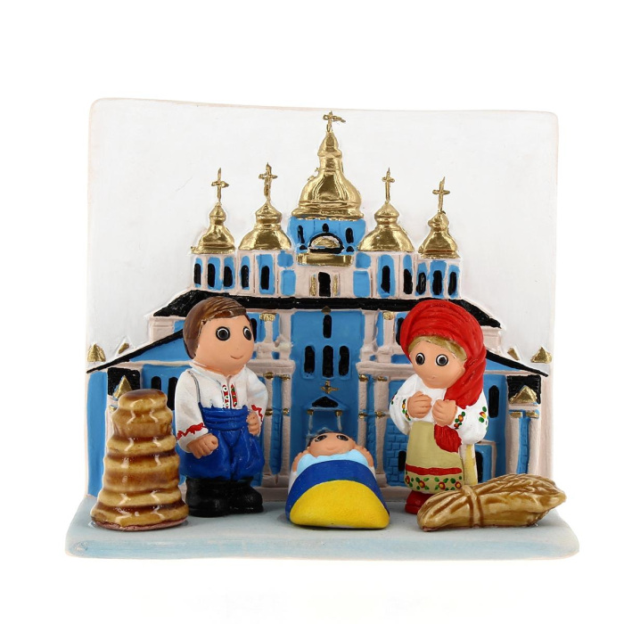 Presepe Ucraina in terracotta 9x8 cm