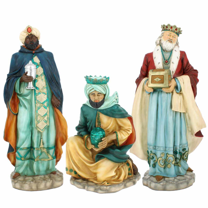 Tríada Reyes Magos resina de silicona 110 cm Tríada Reyes Magos resina de silicona 110 cm