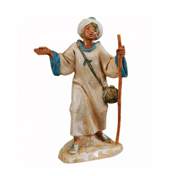 Pastore con bastone resina 12 cm Presepe Fontanini