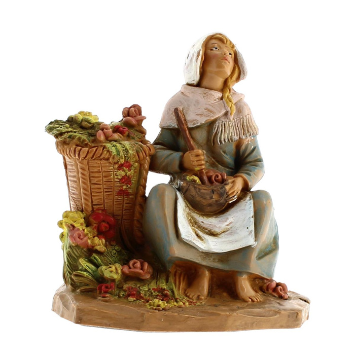 Donna seduta con vaso in resina 12 cm Presepe Fontanini Donna seduta con vaso in resina 12 cm Presepe Fontanini