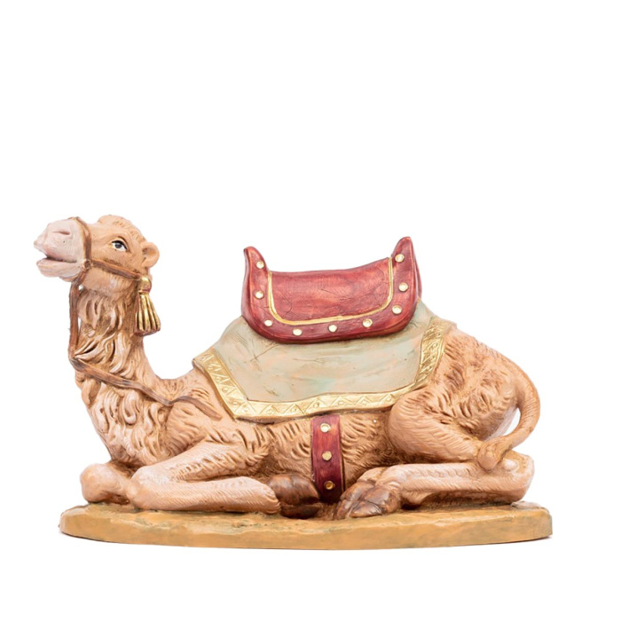 Cammello seduto con sella in resina 19 cm Presepe Fontanini