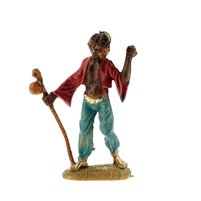Pastore moro con bastone resina 4 cm Presepe Fontanini