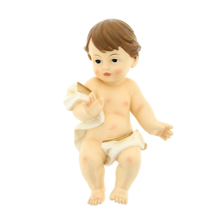 Estatua Niño Jesús en resina pintada 28 cm