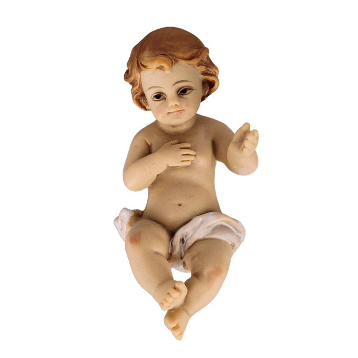 Gesù Bambino mano al petto resina 6,5 cm