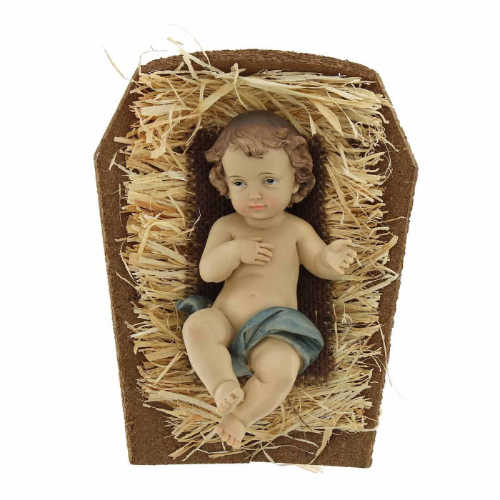 Gesù Bambino con mangiatoia 21x27 cm