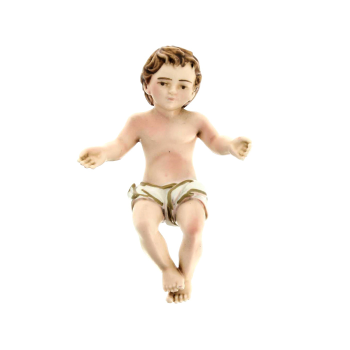 Gesù Bambino resina colorata 10 cm