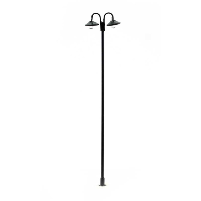 Ground lamp in black iron for nativity scene 12 cm