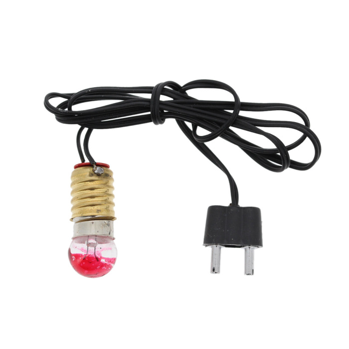 Portalampada E10 con lampadina luce rossa e spina