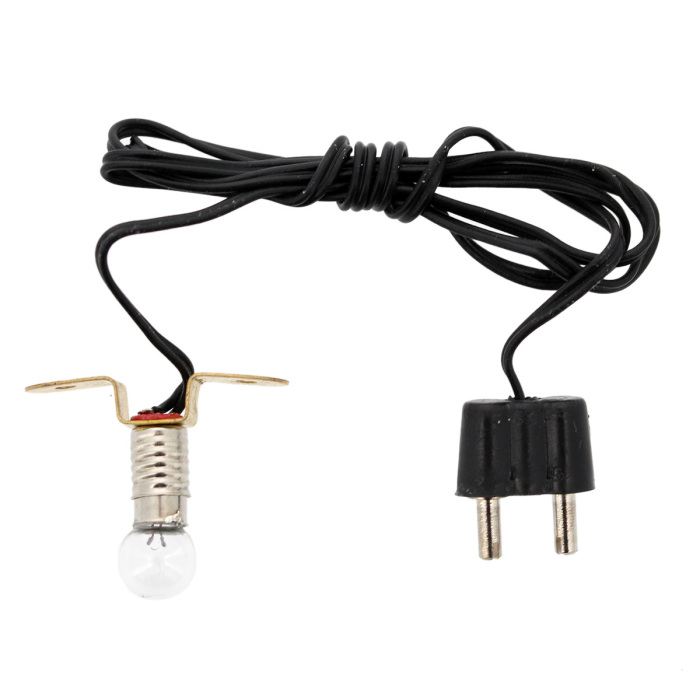 Portalampada E5 con lampada bianca, cavo e spina 3,5 volt Portalampada E5 con lampada bianca, cavo e spina 3,5 volt