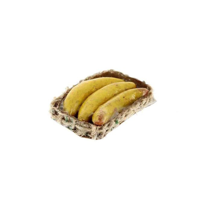 Cesta con plátanos de terracota para belén 2,5x2 cm