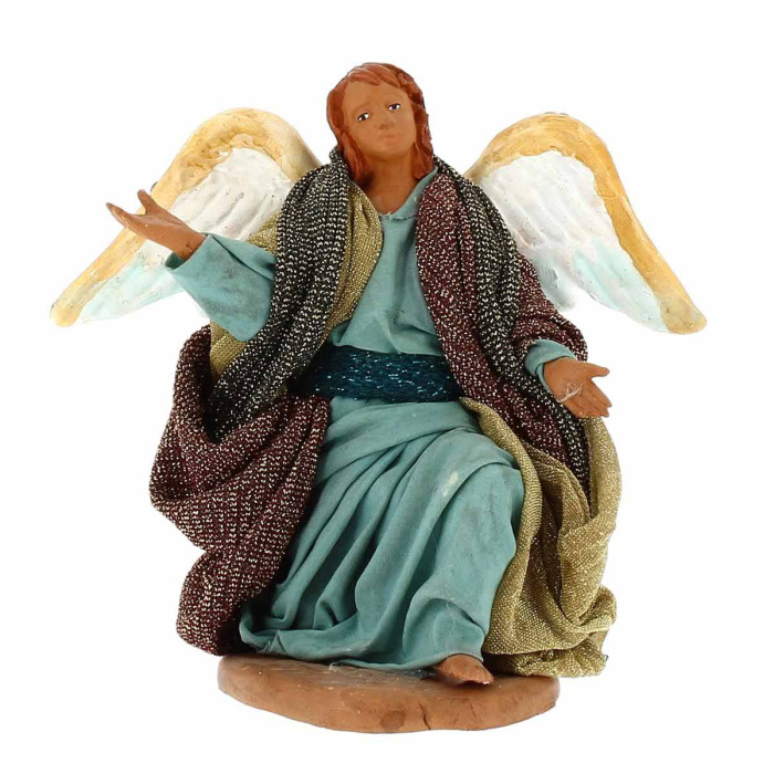 Angelo in ginoccchio in terracotta vestita 15 cm