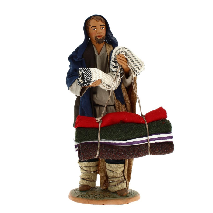 Uomo che porta stoffe terracotta vestita 30 cm