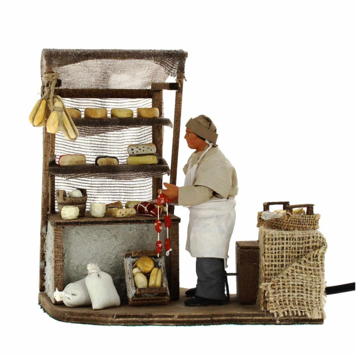 Moving Cheese seller in dressed terracotta 12 cm