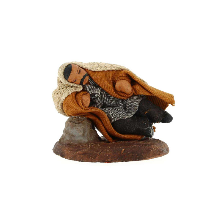Sleeping Shepherd in dressed terracotta 4 cm Sleeping Shepherd in dressed terracotta 4 cm