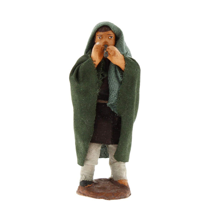 Pifferaio in terracotta vestita 7 cm