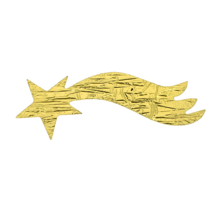 Estrella cometa dorada de cartón 23 cm