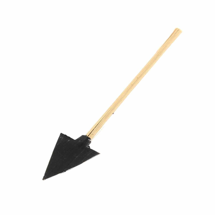 Pala puntiaguda de metal con mango para belén 11 cm