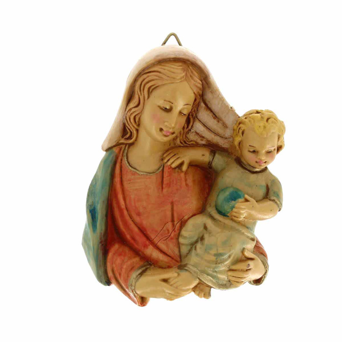 Placca Madonna con Bambino polietilene 7x9 cm