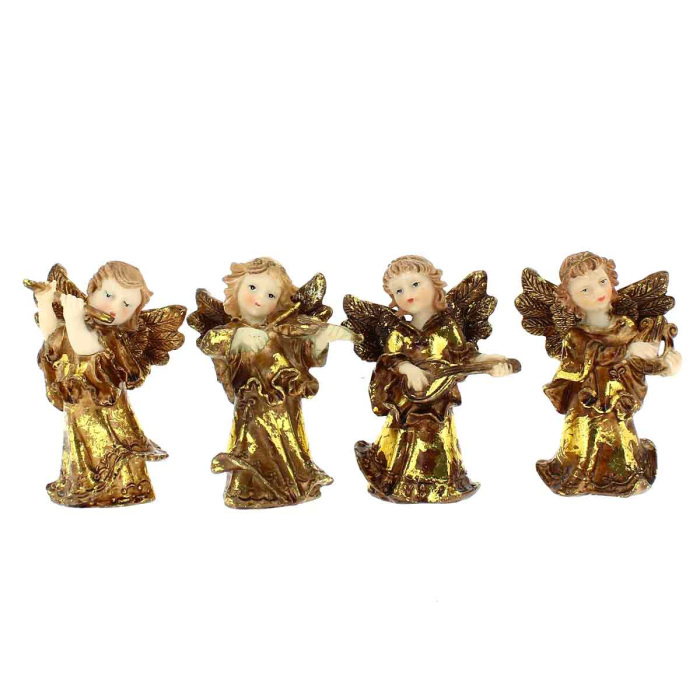 Set of 4 Angels with musical instrument 10 cm