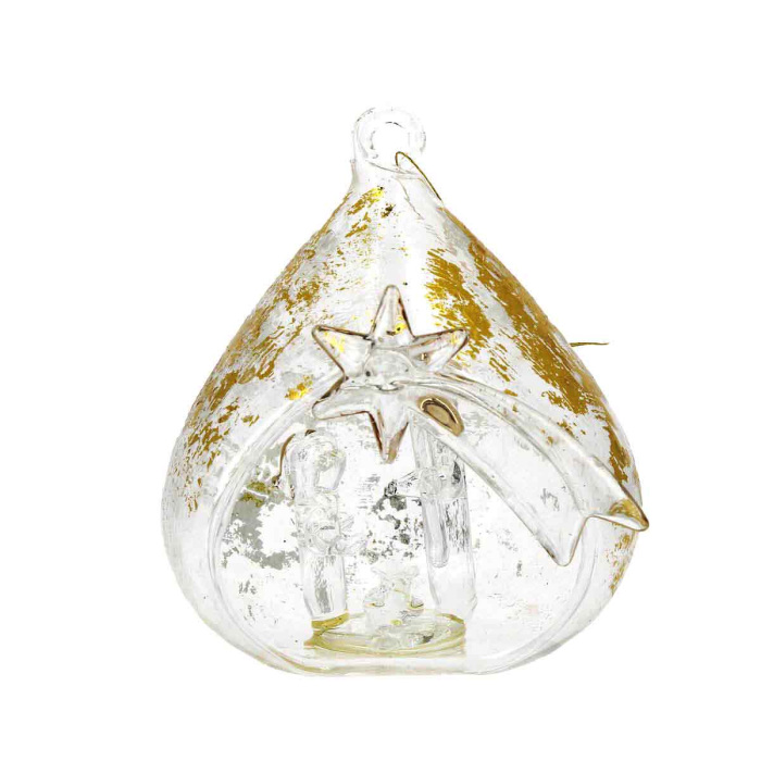 Gota de vidrio con Natividad 8x10 cm 2 uds