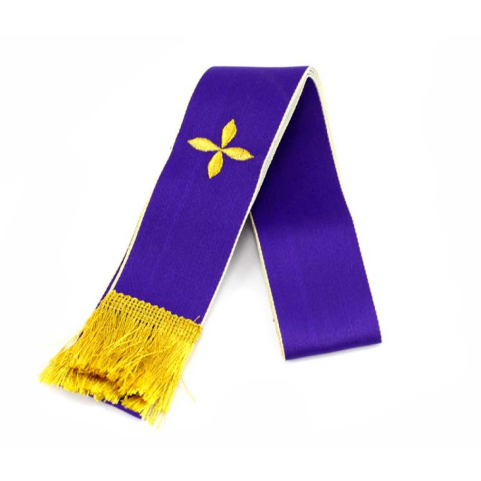 Stoletta bicolore bianco e viola in tessuto poliestere Stoletta bicolore bianco e viola in tessuto poliestere