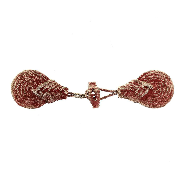 Gancio per piviale ottone dorato smalto rosso