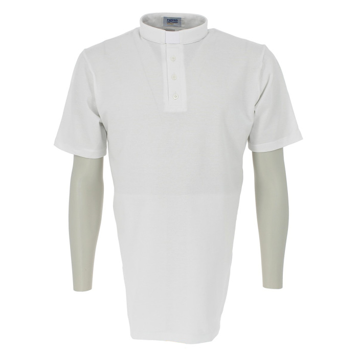 Maglia polo clergy cotone piquet bianco Maglia polo clergy cotone piquet bianco