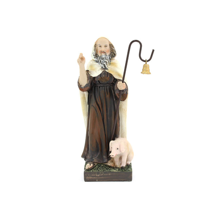 Statua Sant'Antonio Abate in resina 12 cm
