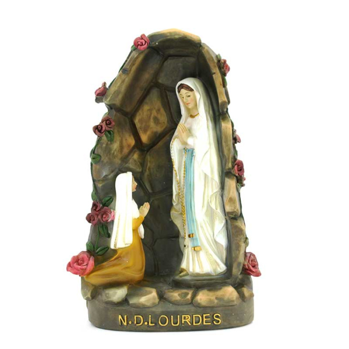 Grotta Lourdes Madonna con Bernadette 21 cm Grotta Lourdes Madonna con Bernadette 21 cm