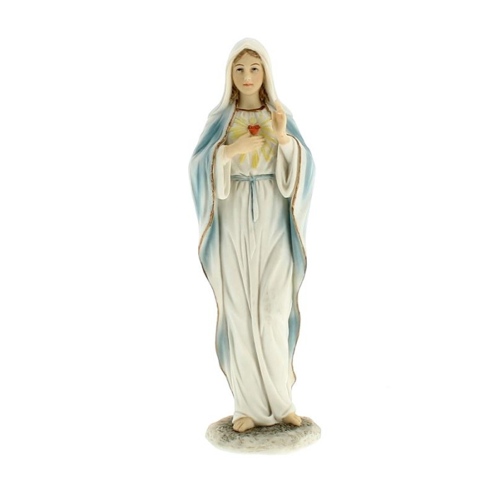 Statua Sacro Cuore di Maria in resina colorata 20 cm