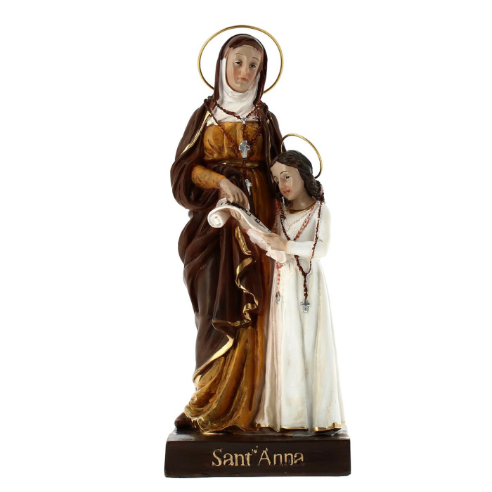 Saint Anne statue in colored resin 21 cm